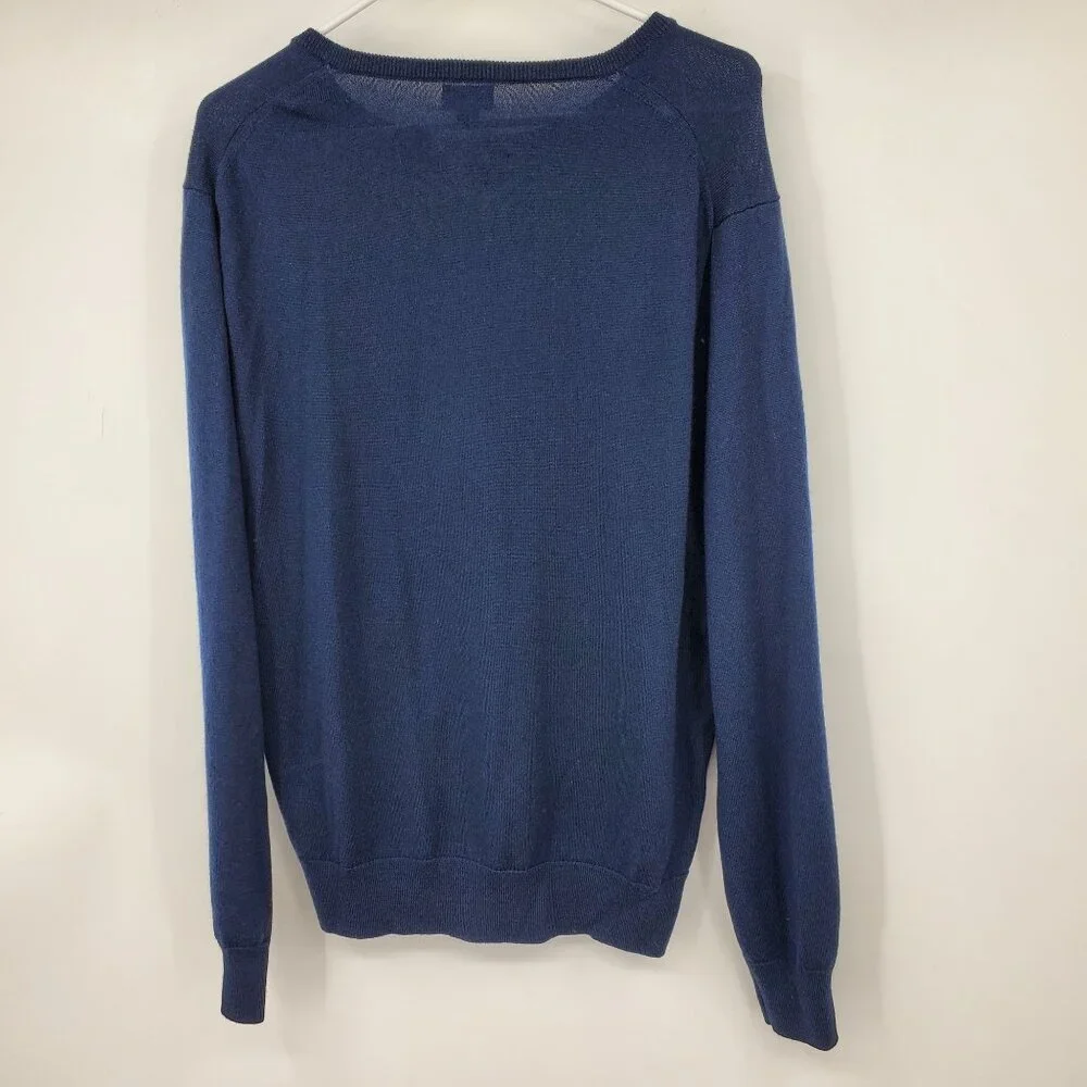 J. Crew Wool Blend Navy Blue‎ Men's Pullover Crewneck Sweater Shirt XL
